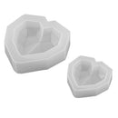 2x DIY Liquid Resin Molds Jewelry Making Mould Tool Silicone Ornament Diamond Heart Mold for Polymer Clay, Crafting, Epoxy Resin, Dried Flower