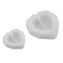 2x DIY Liquid Resin Molds Jewelry Making Mould Tool Silicone Ornament Diamond Heart Mold for Polymer Clay, Crafting, Epoxy Resin, Dried Flower