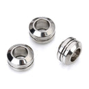 5pcs High Grade Stainless Steel Large Hole Spacer Loose Beads Findings For DIY Bracelet Anklets Jewelry Embellishments