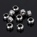 5pcs High Grade Stainless Steel Large Hole Spacer Loose Beads Findings For DIY Bracelet Anklets Jewelry Embellishments
