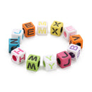 200 Pieces 6mm Colorful Letter Beads Kit Alphabet Cubic Bead A-Z Bulk - Acrylic Beads for DIY Bracelets Jewelry Accessories Making (Large Hole, 4mm)