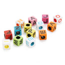 200 Pieces 6mm Colorful Letter Beads Kit Alphabet Cubic Bead A-Z Bulk - Acrylic Beads for DIY Bracelets Jewelry Accessories Making (Large Hole, 4mm)