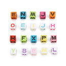 200 Pieces 6mm Colorful Letter Beads Kit Alphabet Cubic Bead A-Z Bulk - Acrylic Beads for DIY Bracelets Jewelry Accessories Making (Large Hole, 4mm)