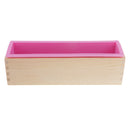 Rectangular 900ml Cavity Silicone Soap Mold Loaf with Wood Box and Stainless Steel Wavy & Straight Soap Mold Loaf Garnish Cake Cutter Cutting Tool