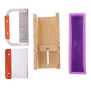 Wooden Soap Loaf Cutter Mold and Soap Cutter Set Rectangle Silicone Soap Mold with Wood Box Straight Cutter Wavy Cutter Soap Making Supplies