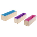 3 Pieces Rectangle Flexible Silicone Soap Loaf Mold with Wooden Box DIY Chocolate Cake Bread Mould for Soap Making Craft Tools 900ml/1200ml