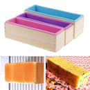 3 Pieces Rectangle Flexible Silicone Soap Loaf Mold with Wooden Box DIY Chocolate Cake Bread Mould for Soap Making Craft Tools 900ml/1200ml