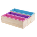 3 Pieces Rectangle Flexible Silicone Soap Loaf Mold with Wooden Box DIY Chocolate Cake Bread Mould for Soap Making Craft Tools 900ml/1200ml