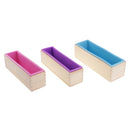 3 Pieces Rectangle Flexible Silicone Soap Loaf Mold with Wooden Box DIY Chocolate Cake Bread Mould for Soap Making Craft Tools 900ml/1200ml