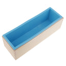 3 Pieces Rectangle Flexible Silicone Soap Loaf Mold with Wooden Box DIY Chocolate Cake Bread Mould for Soap Making Craft Tools 900ml/1200ml