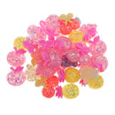 30Pcs/Pack Pink Glitter Resin Cabochons Flat Back Charms Lovely Mixed Fruits Shaped Buttons for DIY Scrapbook Decor Wedding Decor Cards Making