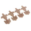 4 Pieces Natural Solid Wood Carved Applique Unpainted Decal Furniture Decors