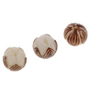 10 Pieces/set Hand Carved White Bodhi Seed Lotus Flower Beads Wooden Prayer Craft Beads 1.4 - 1.5 cm / 0.55- 0.59 inch