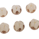 10 Pieces/set Hand Carved White Bodhi Seed Lotus Flower Beads Wooden Prayer Craft Beads 1.4 - 1.5 cm / 0.55- 0.59 inch