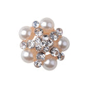 10x Alloy Fashion Crystal Flatback Jewelry Accessory Rhinestone Pearl Charms For Women Necklace Brooch Button Sewing Crafts Supply Beige