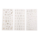 3pcs Wedding Party Decoration DIY Handicrafts Decals Scrapbooking Album Journal Calendar Stickers Decors Card Making Embellishments