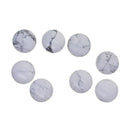 6 Pieces 30mm Half Round Flat Back Cabochons Genuine Howlite White Turquoise Smooth Natural Stone Beads Jewelry Findings DIY Necklace Bangle Bracelet