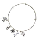 50 Pieces Antique Silver Alphabet Letters Sweet Charms Pendants Dangle Beads for Jewelry Making fit Necklace Bracelet Choker DIY Hanging Craft