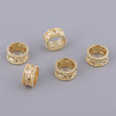 5 Pieces Vintage Golden Embossment Tube Beads For Jewelry Making Findings Crafts Supply