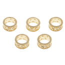 5 Pieces Vintage Golden Embossment Tube Beads For Jewelry Making Findings Crafts Supply