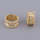 5 Pieces Vintage Golden Embossment Tube Beads For Jewelry Making Findings Crafts Supply