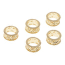 5 Pieces Vintage Golden Embossment Tube Beads For Jewelry Making Findings Crafts Supply