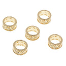 5 Pieces Vintage Golden Embossment Tube Beads For Jewelry Making Findings Crafts Supply