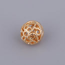 5 Pieces Metal Filigree Hollow Loose Spacer Bead for Jewelry Making Handmade Necklace Bracelet DIY Craft 8mm Gold