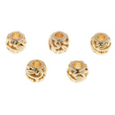 5 Piece Each Pack Gold Plated Brass Large Hole Spacer Loose Beads, Round Carved Beads for Jewelry Making DIY Crafts DIY Necklaces Bracelets, 5.3 x 6mm