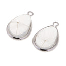 2pcs Clear Water Drop Glass Ball Necklace Pendants with Real Dried Flowers Filled Ornament for Home Hanging Decoration 2cm