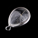 2pcs Clear Water Drop Glass Ball Necklace Pendants with Real Dried Flowers Filled Ornament for Home Hanging Decoration 2cm