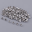 50pcs Polyhedral Design Loose Spacer Beads Jewelry Making Findings Crafts Supply Women Favorite Chic Jewelry Embellishments 4mm