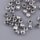 50pcs Polyhedral Design Loose Spacer Beads Jewelry Making Findings Crafts Supply Women Favorite Chic Jewelry Embellishments 4mm