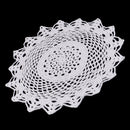Vintage Flower Shape Crochet Lace Doily Doilies Cotton Cup Coaster Dinner Kitchen Coffee Table Placemat Cloth for Wedding Party Christmas 30cm