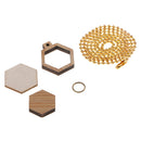 Mini Embroidery Hoop, Wooden Hexagon Shape Cross Stitch Hoop Necklace Ring Embroidery Frame for DIY Arts Craft Sewing and Hanging