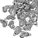 50Pieces 18x11mm Silver Heart Shape Pendant Blank Cabochon Base Setting Trays DIY Jewelry