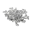 50Pieces 18x11mm Silver Heart Shape Pendant Blank Cabochon Base Setting Trays DIY Jewelry