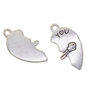 30 Pieces Vintage Tibetan Silver Broken Heart Key with Love Charms Pendant for DIY Crafting Jewelry Making Findings Accessories