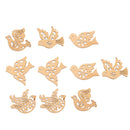 10 Pieces Mixed Wooden Cutouts Birds Shapes, MDF, Craft Shape, Embellishments, Decoration, Scrapbooking, DIY Art Wood Craft Pieces