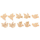 10 Pieces Mixed Wooden Cutouts Birds Shapes, MDF, Craft Shape, Embellishments, Decoration, Scrapbooking, DIY Art Wood Craft Pieces
