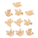10 Pieces Mixed Wooden Cutouts Birds Shapes, MDF, Craft Shape, Embellishments, Decoration, Scrapbooking, DIY Art Wood Craft Pieces