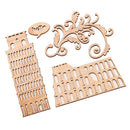 4Pieces Mixed Natural Wooden Shapes Embellishments Ornament For Wedding Home