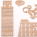 4Pieces Mixed Natural Wooden Shapes Embellishments Ornament For Wedding Home