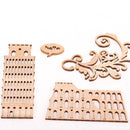 4Pieces Mixed Natural Wooden Shapes Embellishments Ornament For Wedding Home