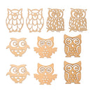 10 Pieces Blank Wood Hollow Owl Shape Plaque Cutout Slices Embellishments for Kids DIY Craft Card Making Supplies