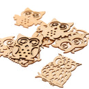 10 Pieces Blank Wood Hollow Owl Shape Plaque Cutout Slices Embellishments for Kids DIY Craft Card Making Supplies