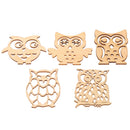 10 Pieces Blank Wood Hollow Owl Shape Plaque Cutout Slices Embellishments for Kids DIY Craft Card Making Supplies