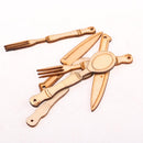 12 Pieces Unpainted Wood Tableware Pieces Wooden Shapes Embellishments for Card Making Painting Drawing 70mm