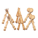 12 Pieces Unpainted Wood Tableware Pieces Wooden Shapes Embellishments for Card Making Painting Drawing 70mm