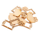 16 Pieces Mixed Wooden MDF Frame Shape Photo Frame, MDF, Craft Shape, Embellishments, Decoration, Scrapbooking, DIY Art Wood Craft Pieces